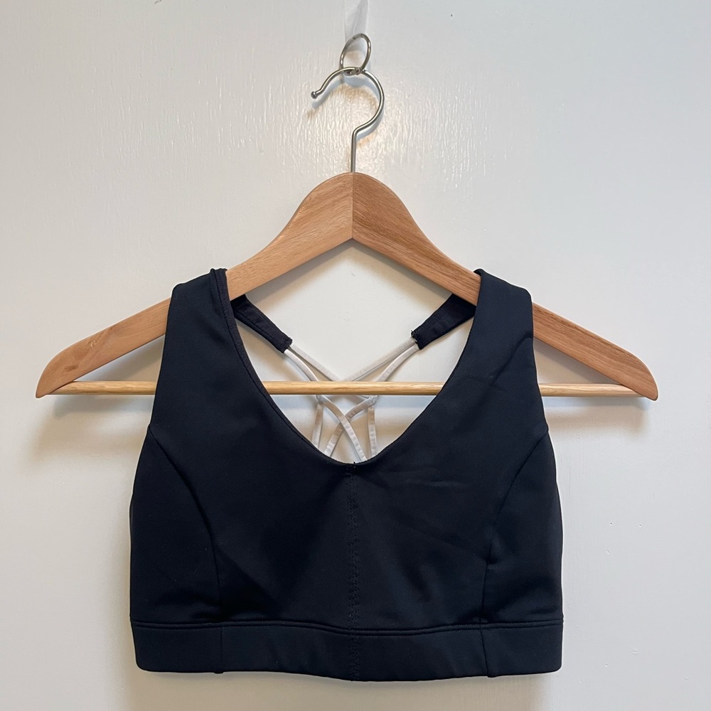 C9 Black Athletic Sports Bra Cross Back - Size M